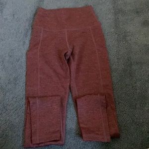 red/maroon leggings